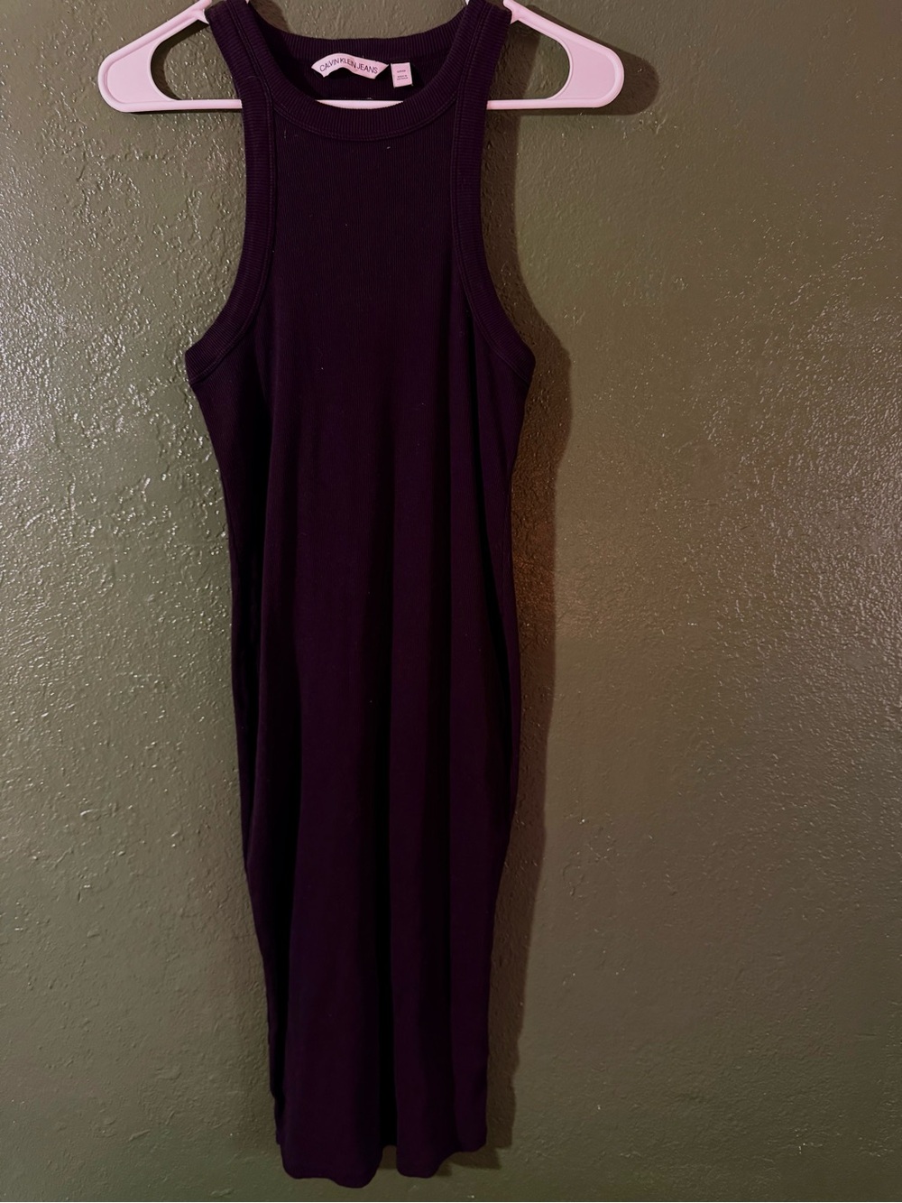Calvin Klein Jeans Black Ribbed Tank Midi Dress
